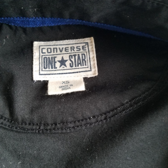 Converse One Star Black Wrap Dress 3/4 roll sleeve tab Tie Size XS - Picture 8 of 11